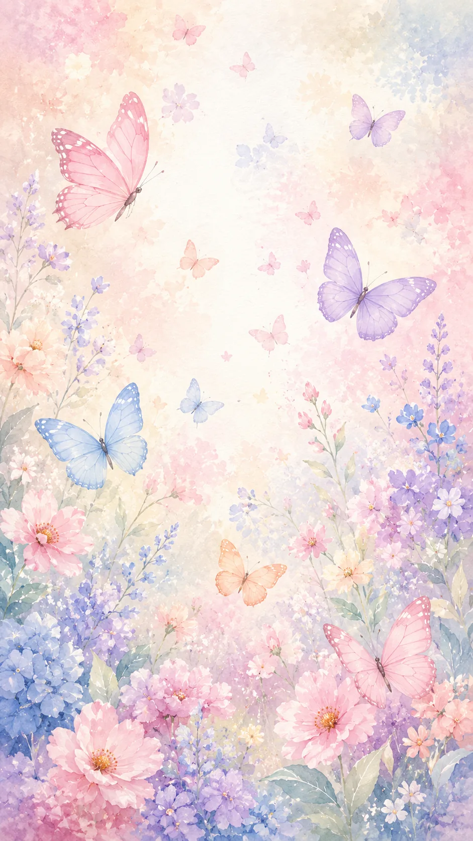 Background Taman Kupu-kupu Pastel