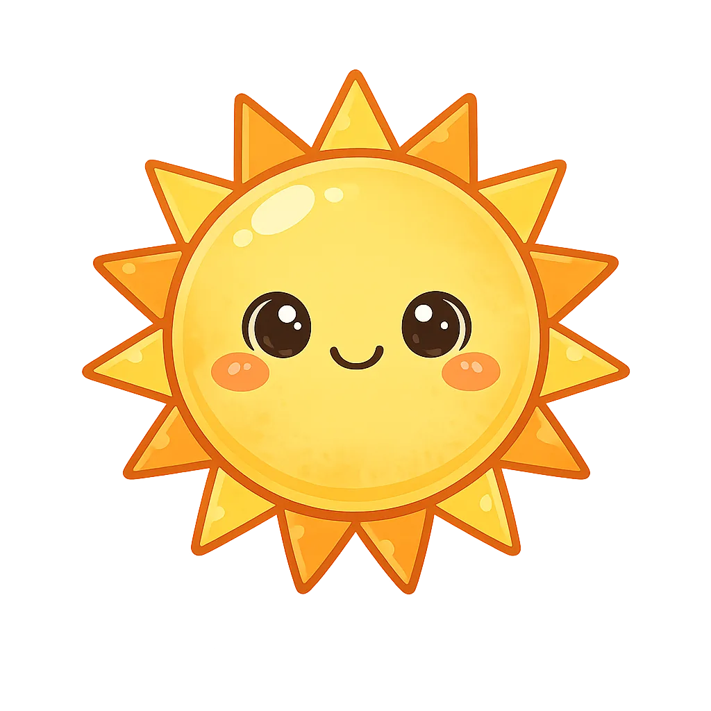 Smiling Sun Yellow Vector Clipart