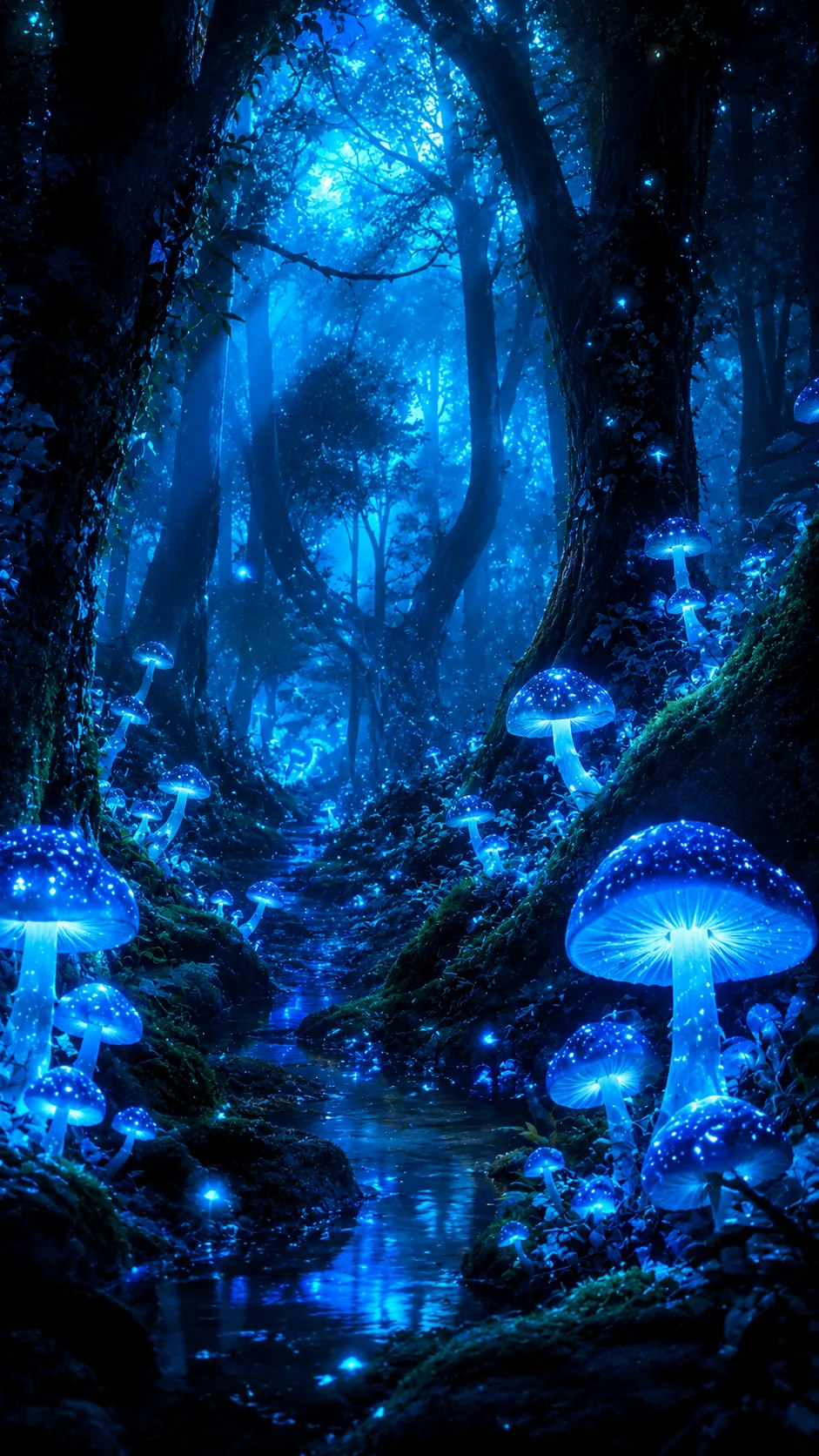 Glowing Mushroom Forest 4K Fantasy Wallpaper