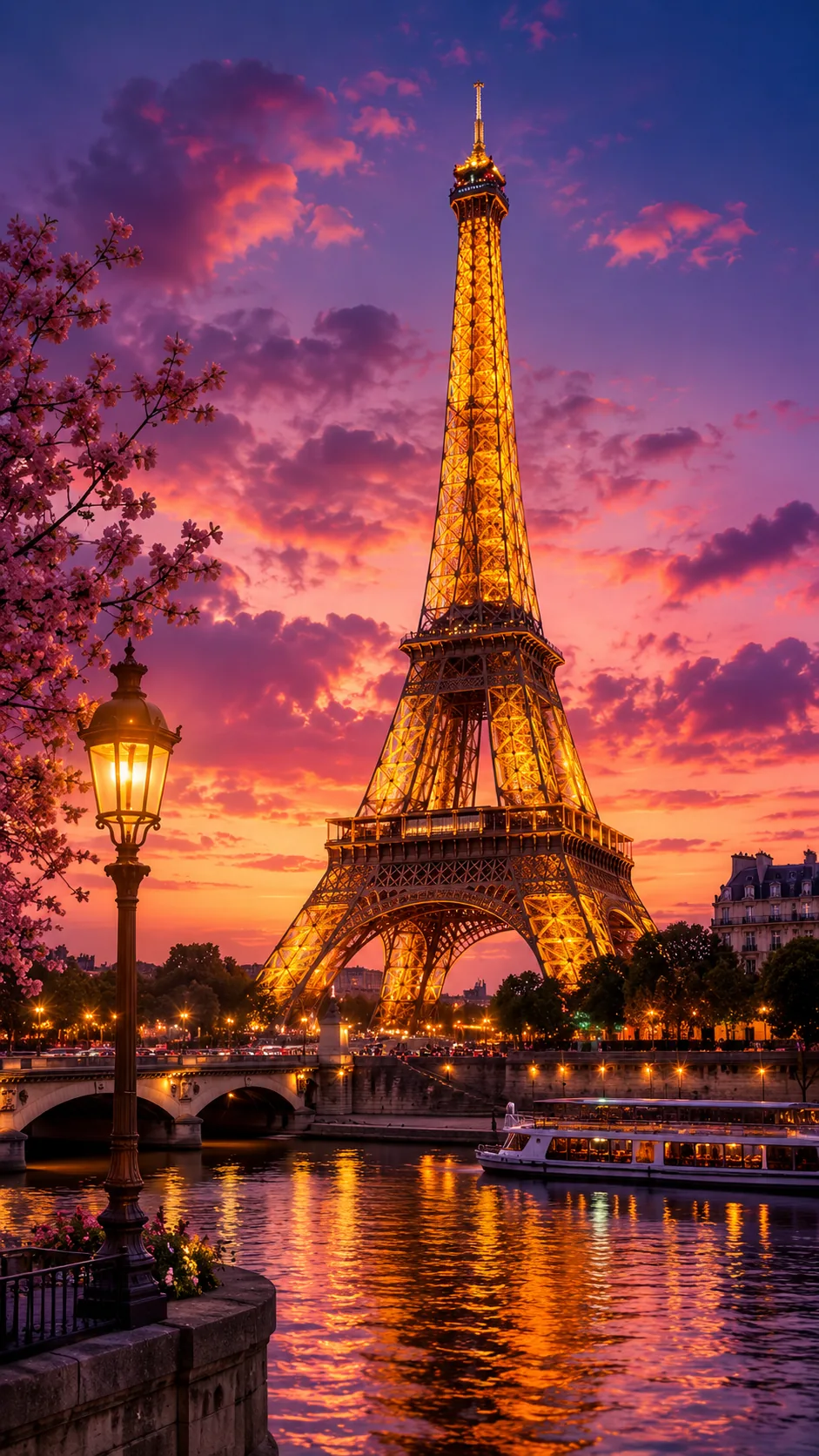 Paris Eiffel Tower Twilight Wallpaper