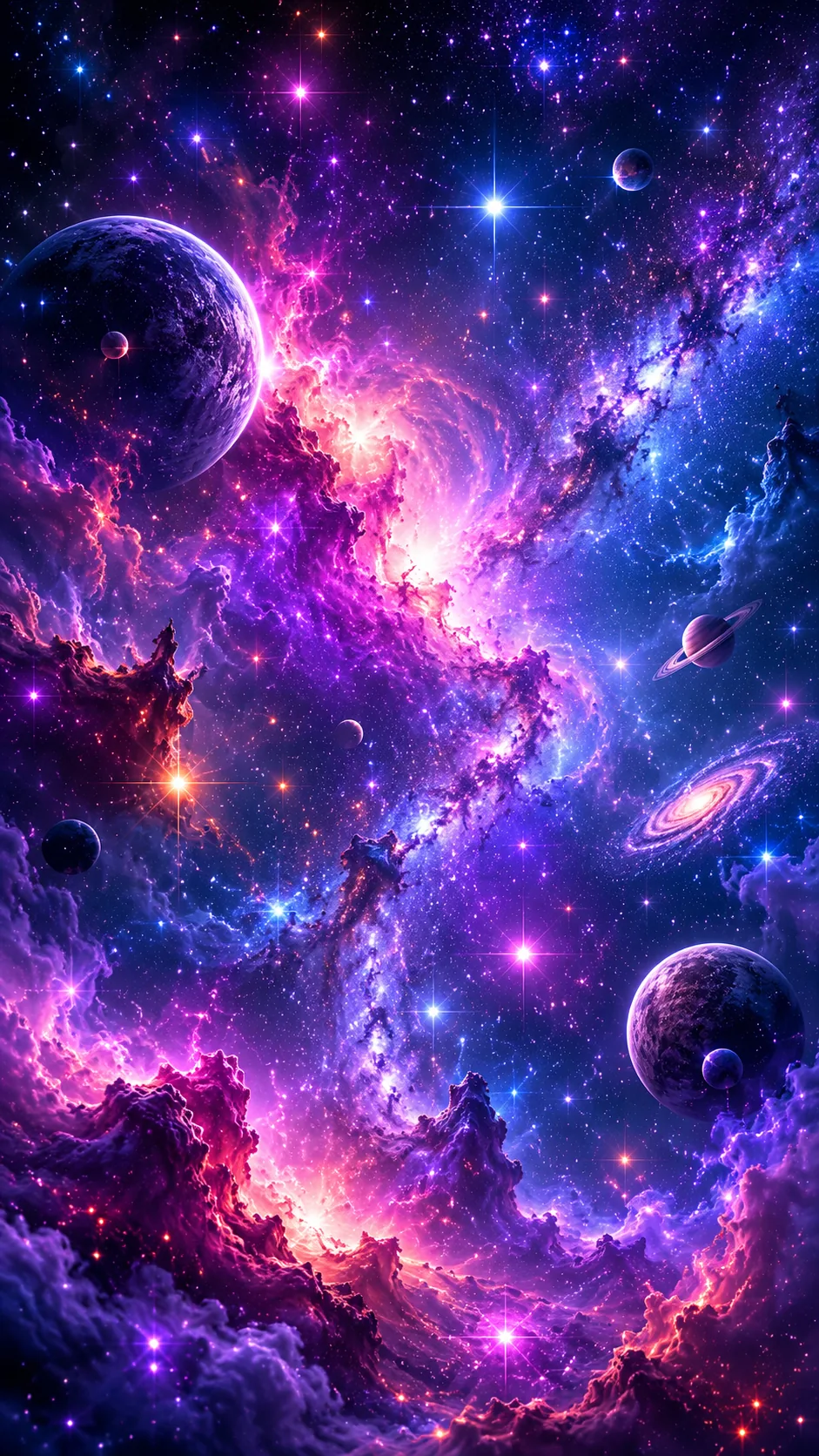Background Bidang Bintang Antariksa Dalam