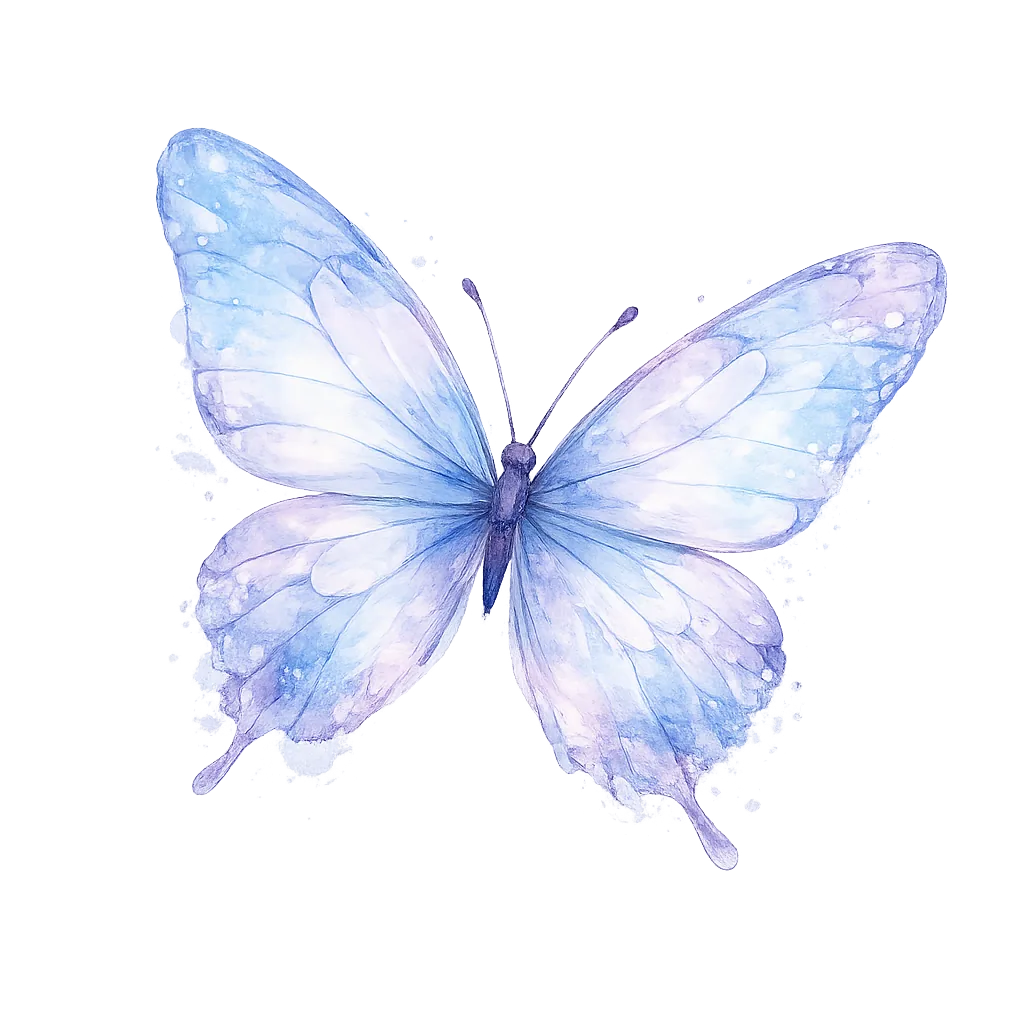 Watercolor Butterfly Blue Purple PNG