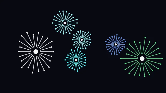 Aqua fireworks background — free HD aqua color wallpaper 1920x1080