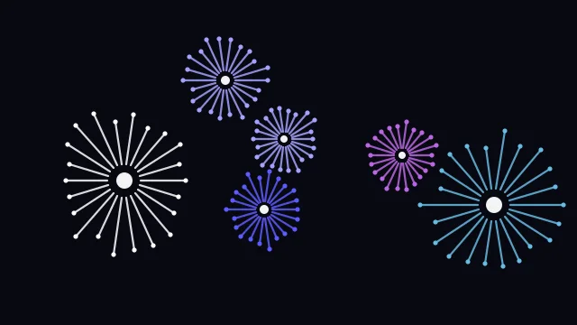 Blue fireworks background — free HD blue color wallpaper 1920x1080