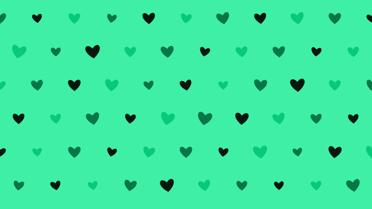 Dark Emerald hearts background — free HD dark emerald color wallpaper 1920x1080