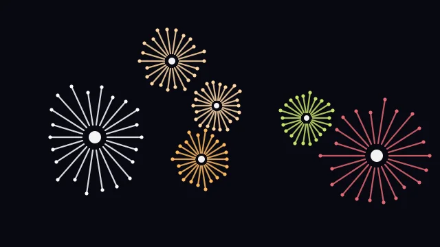 Deep Saffron fireworks background — free HD deep saffron color wallpaper 1920x1080