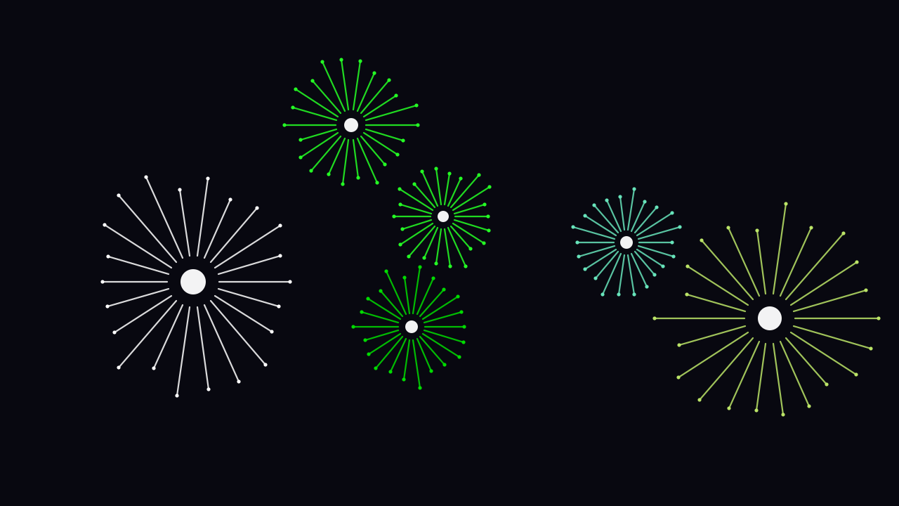 Green fireworks background — free HD green color wallpaper 1920x1080