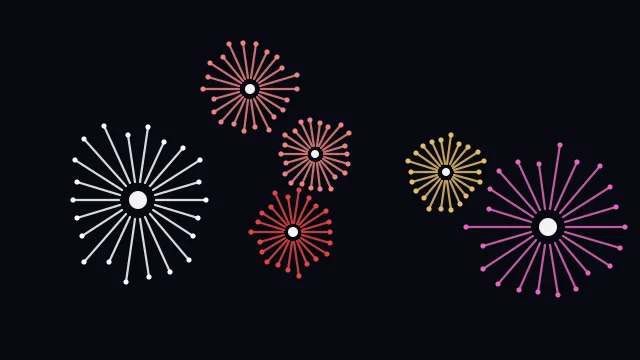 Mahogany Red fireworks background — free HD new year background