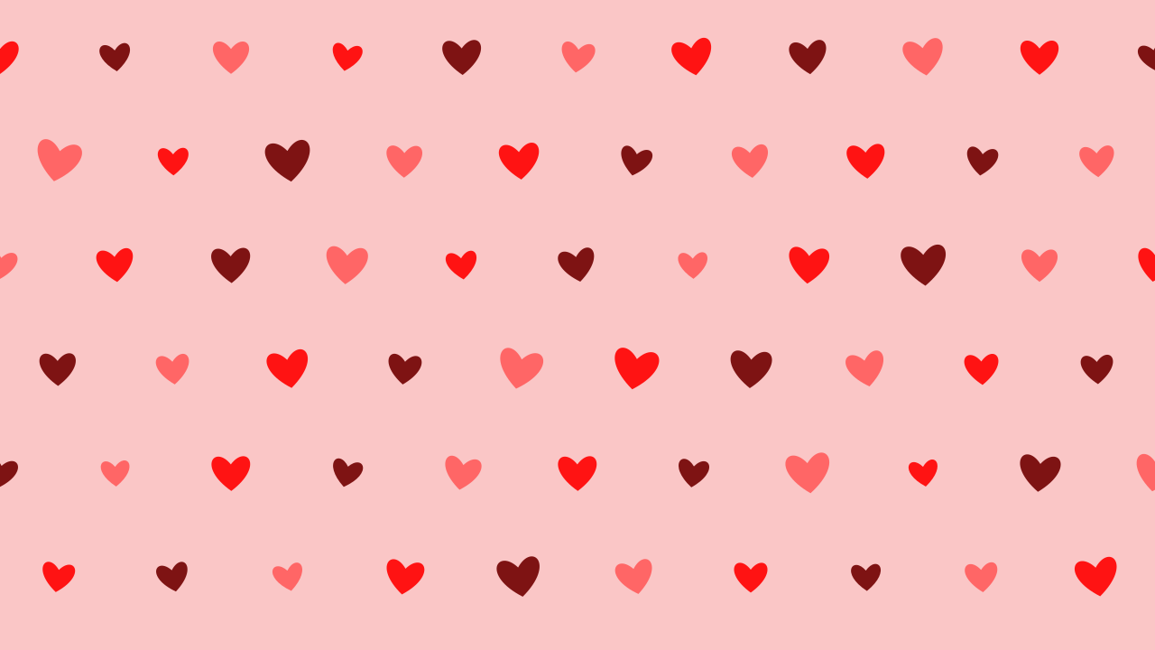 Red hearts background — free HD red color wallpaper 1920x1080