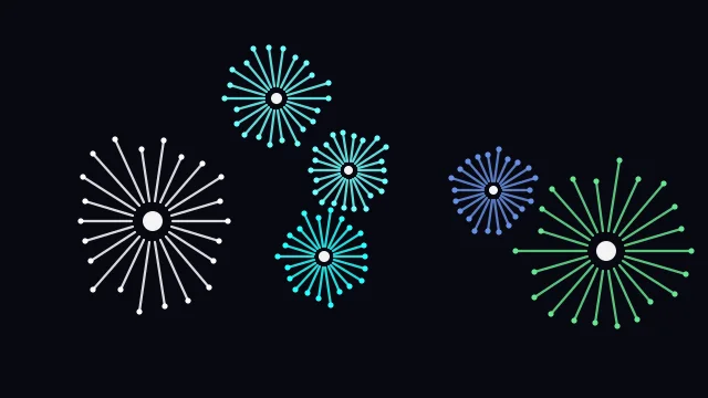 Strong Cyan fireworks background — free HD strong cyan color wallpaper 1920x1080