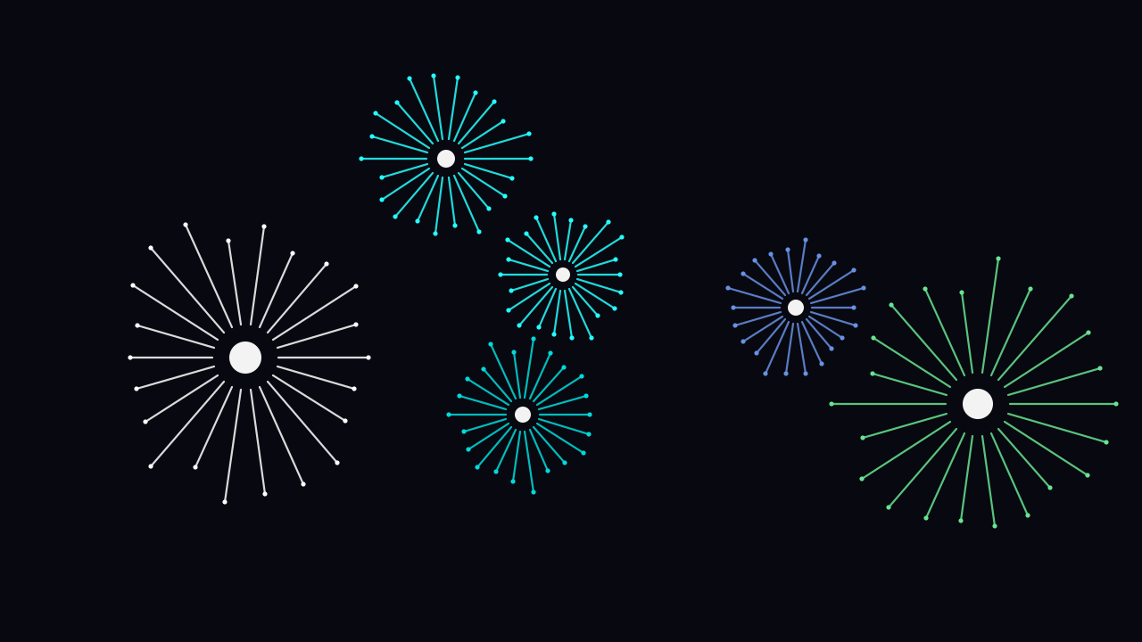 Teal fireworks background — free HD teal color wallpaper 1920x1080